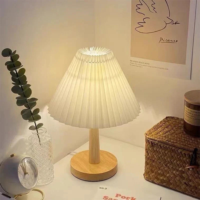 Afralia™ Nordic Pleated USB Table Lamp DIY Foldable Art Light for Home Decor