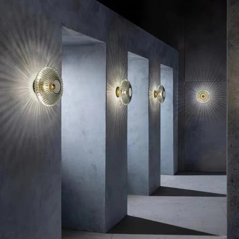 Afralia™ Modern Bauhaus Glass Wall Lamp Ceiling Light for Nordic Parlor Bedroom Atmosphere