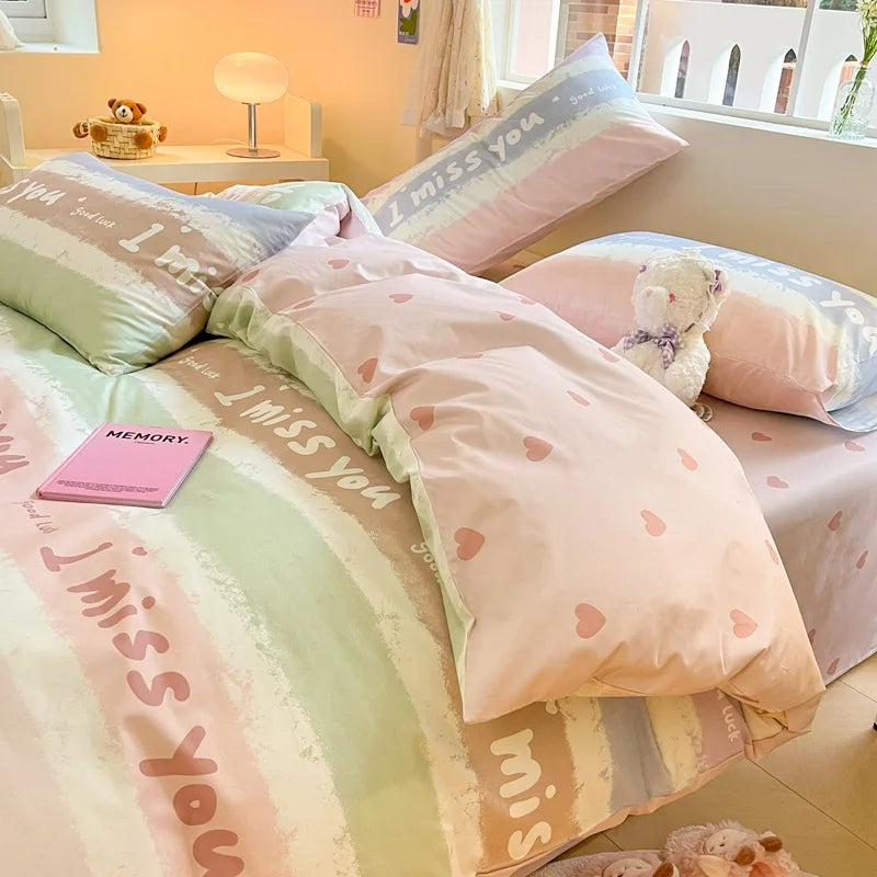 Afralia™ Cotton Floral Print Bedding Set: Comfortable Sleep Quilt Cover & Fitted Sheet in All Seasons