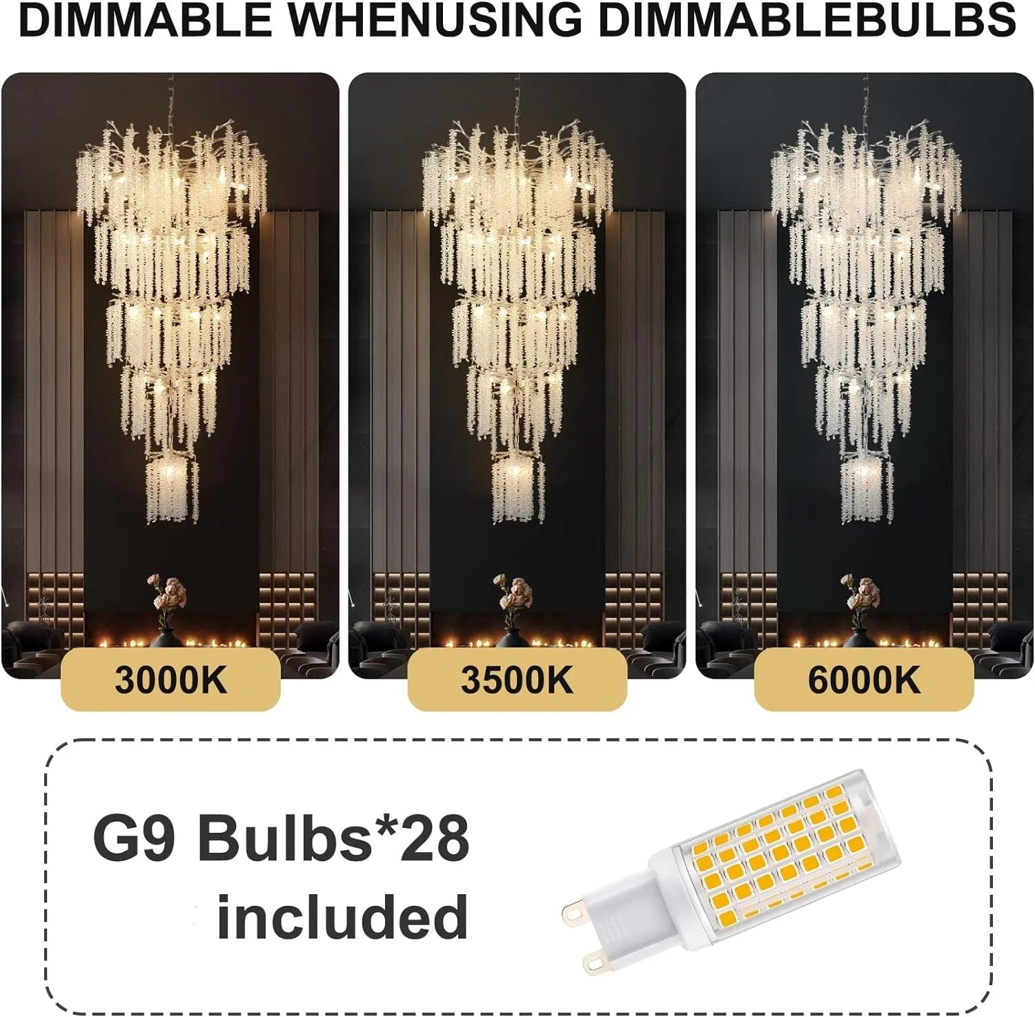 Afralia™ Exquisite Crystal Chandelier Light for Living Room with Tassel Detail