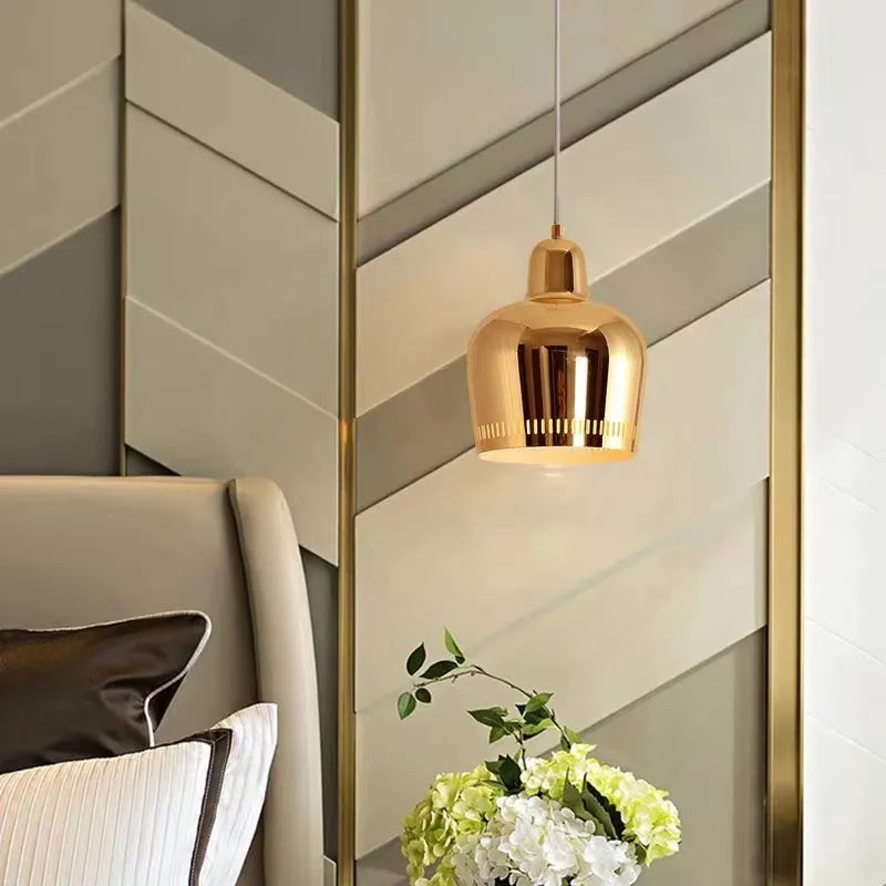 Afralia™ Chrome Bell Pendant Lights: Bedroom Dining Room LED Bar Luster Lamp