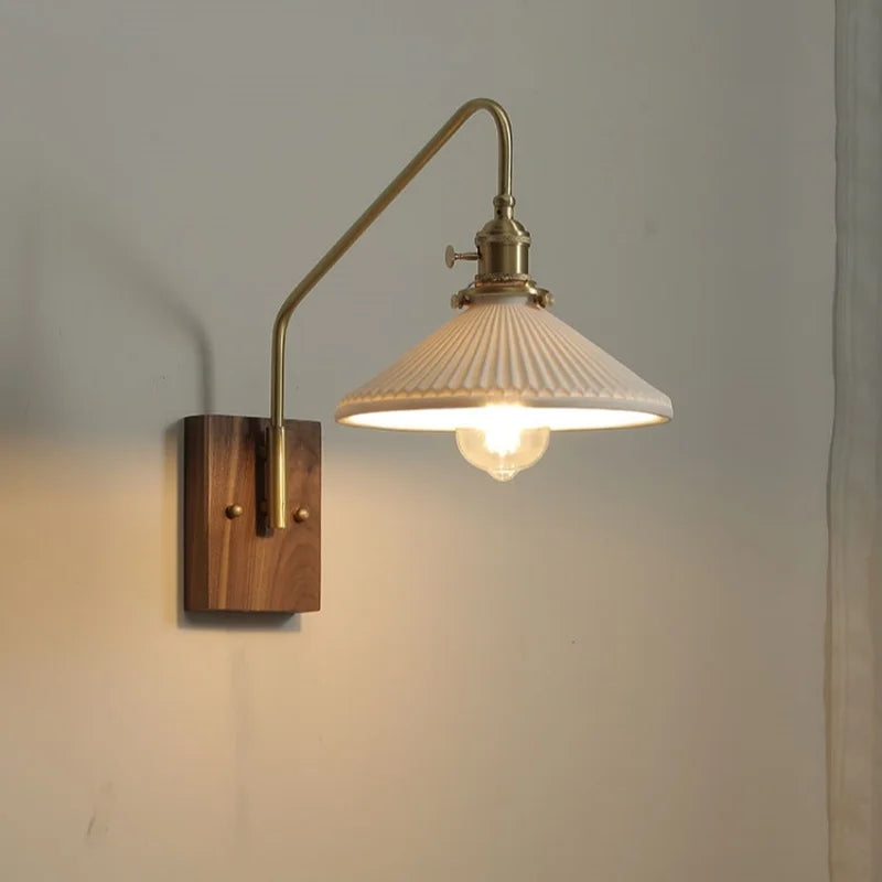 Afralia™ Copper Ceramic LED Wall Lamps Modern Style for Bedroom Living Room Bar