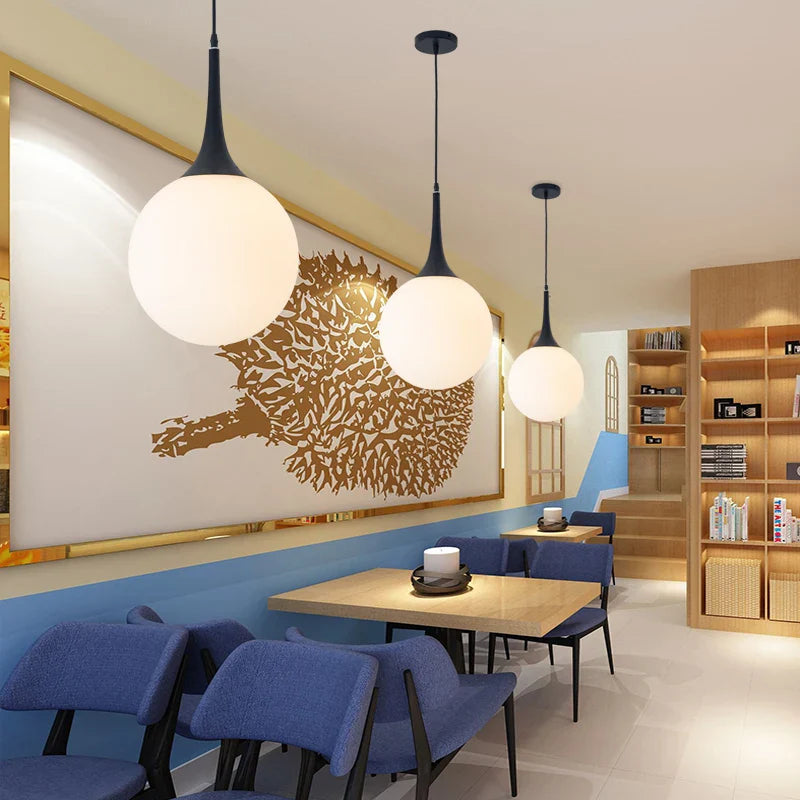 Afralia™ Glass Ball Pendant Lamp - Modern Nordic LED Lighting for Living Room & Store