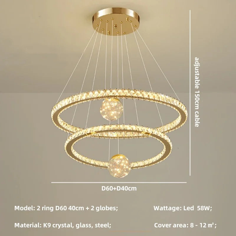 Afralia™ Modern LED Pendant Lights Chandelier for Foyer, Villa, and Stairs
