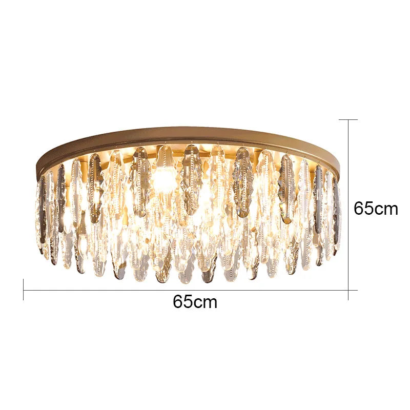 Afralia™ Crystal Ceiling Chandelier LED Lighting for Modern Minimalist Light Luxury Living Room