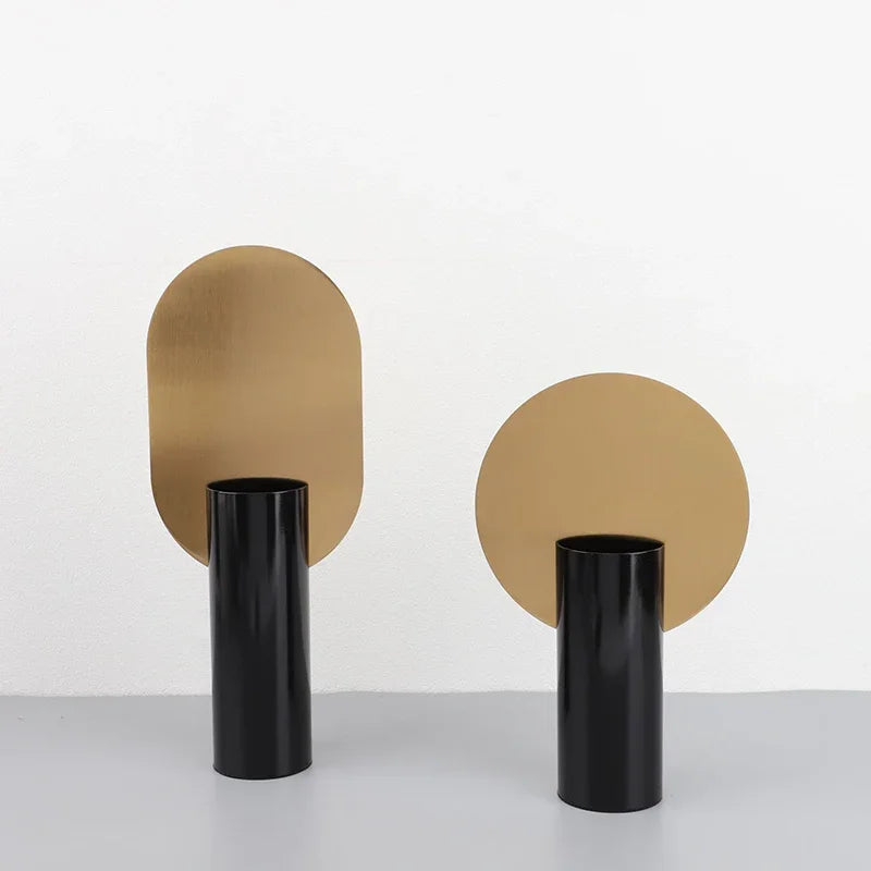 Afralia™ Geometric Cylinder Vase with Artificial Flowers - Modern Home Decor