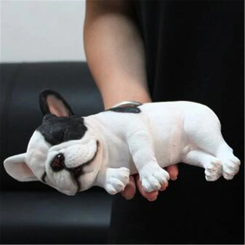 Afralia™ Sleepy Bulldog Sculpture Ornaments for Garden and Car Interior Decor