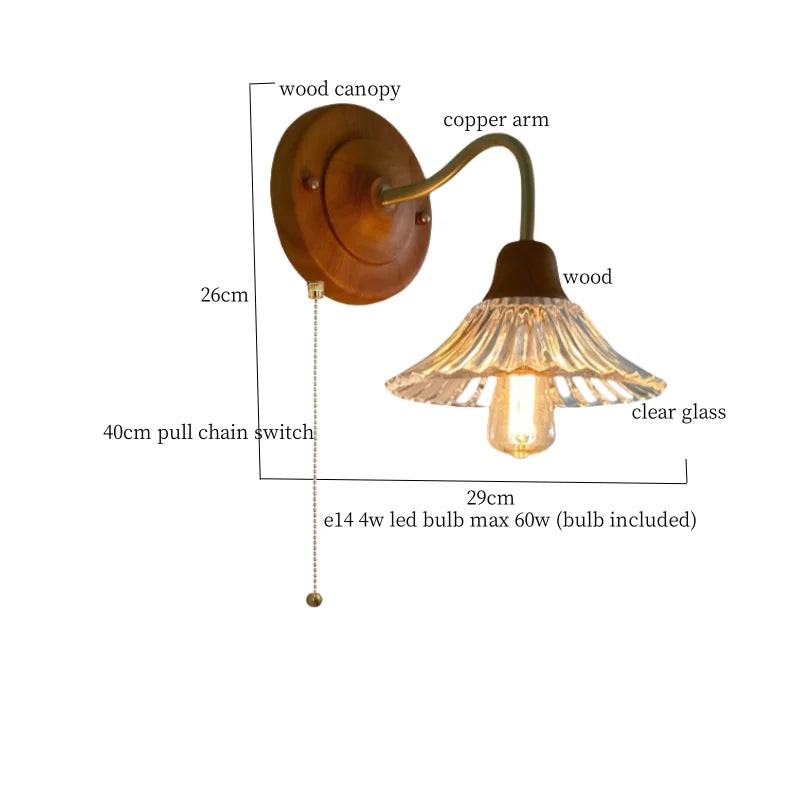 Afralia™ Glass LED Wall Lamp for Living Room Bedroom Loft Bathroom Mirror Light
