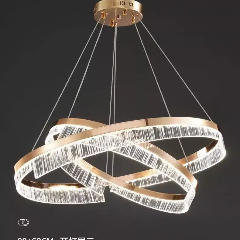 Afralia™ Pale Gold Ring LED Chandelier, Italian Art Deco Design for Living Room, Bedroom, Dining Room