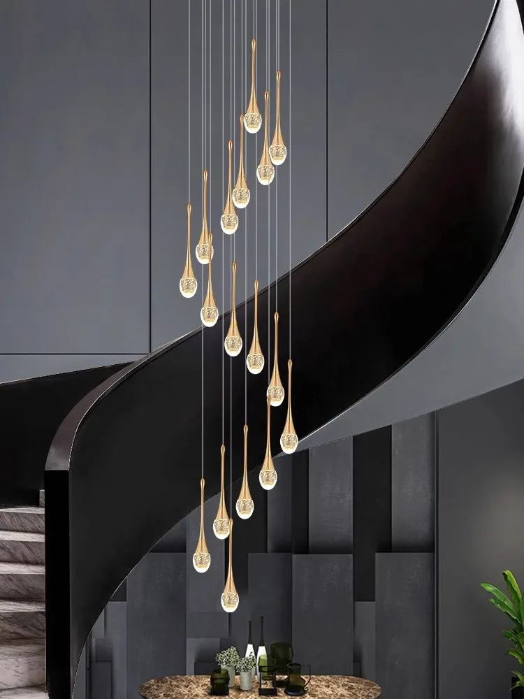 Afralia™ Crystal Chandelier: Modern LED Pendant Light for Villa Living Room and Attic