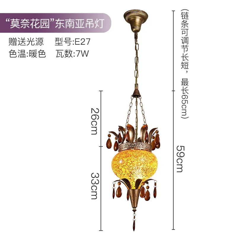 Afralia™ Vintage Iron Art Pendant Lights LED E27 Industrial Thai Hanging Lamps
