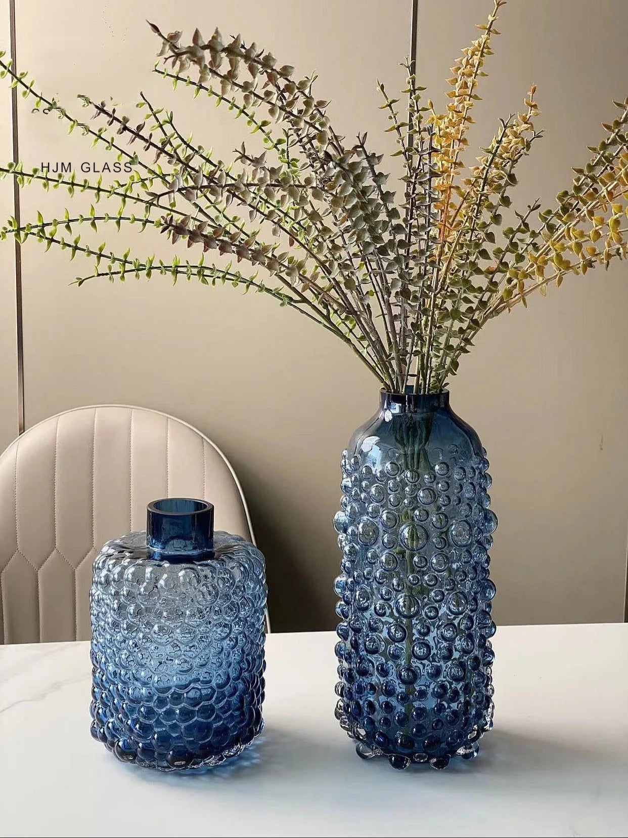 Afralia™ Clear Glass Flower Vase Hydroponic Home Decoration Texture Uneven Texture