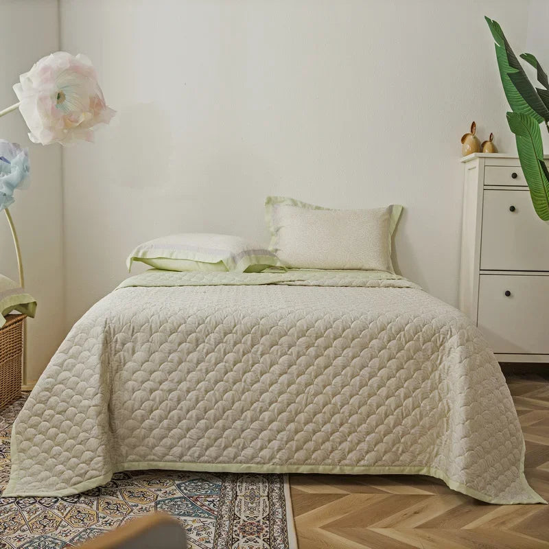 Afralia™ Lyocell Quilted Bedspread Set with Thick Bed Sheets and Pillowcases