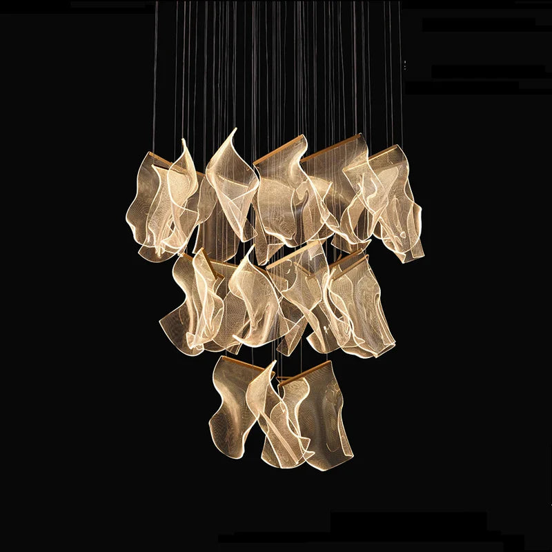 Afralia™ Modern Water Wave Acrylic LED Chandelier - Dining Room Pendant Light