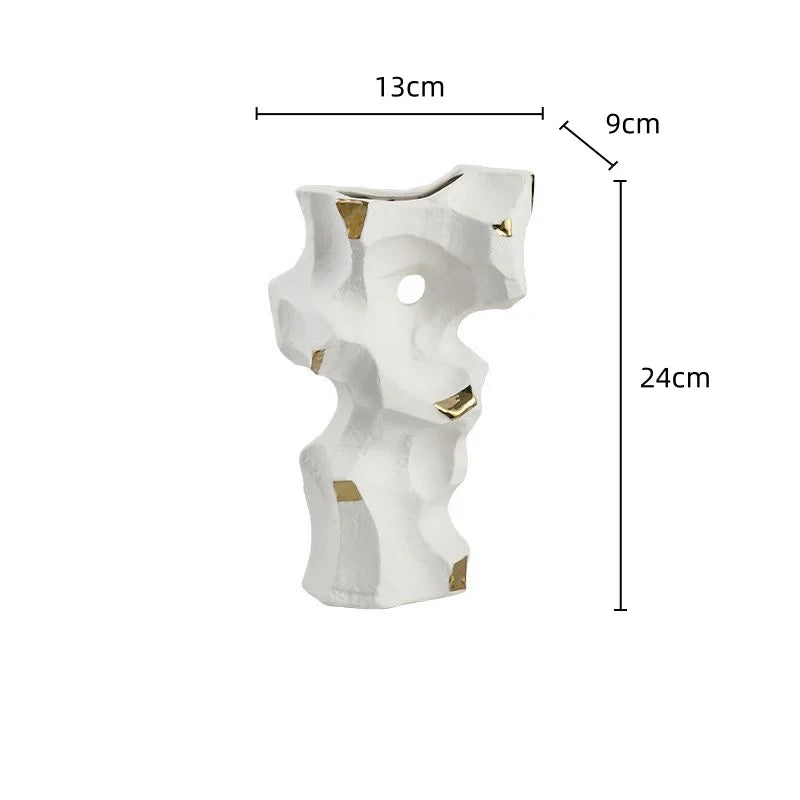 Afralia™ Taihu Stone Vase Abstract Sculpture for Home Decoration