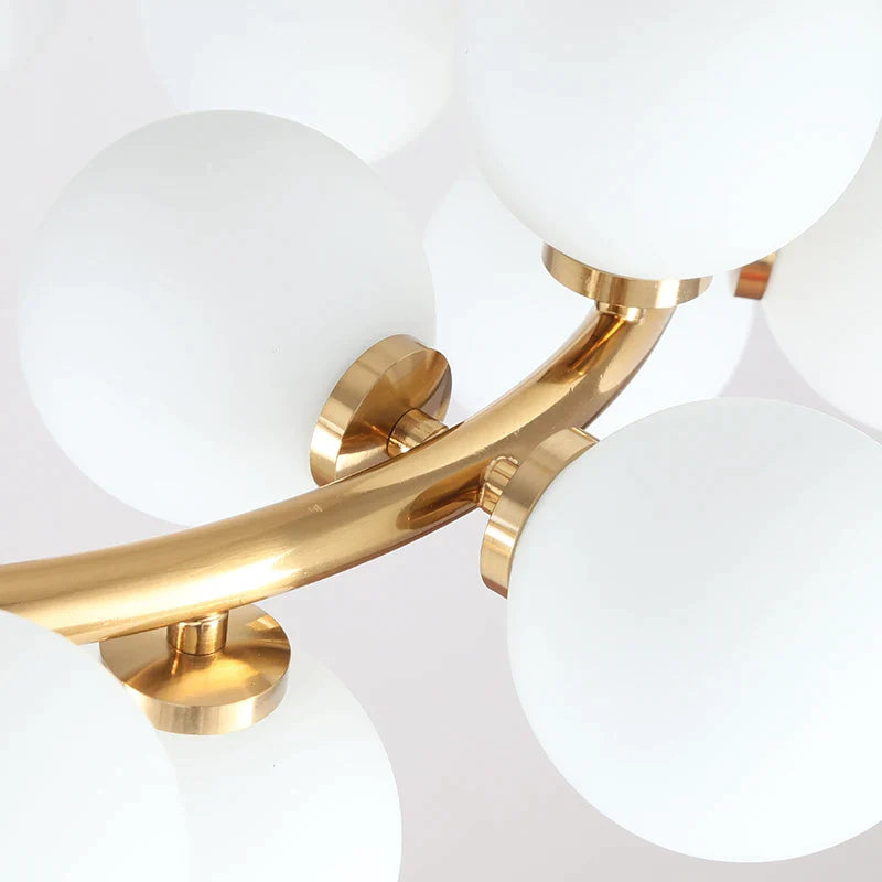 Afralia™ Modern Gold Magic Bean Glass Ball Pendant DNA Molecular Light Fixtures