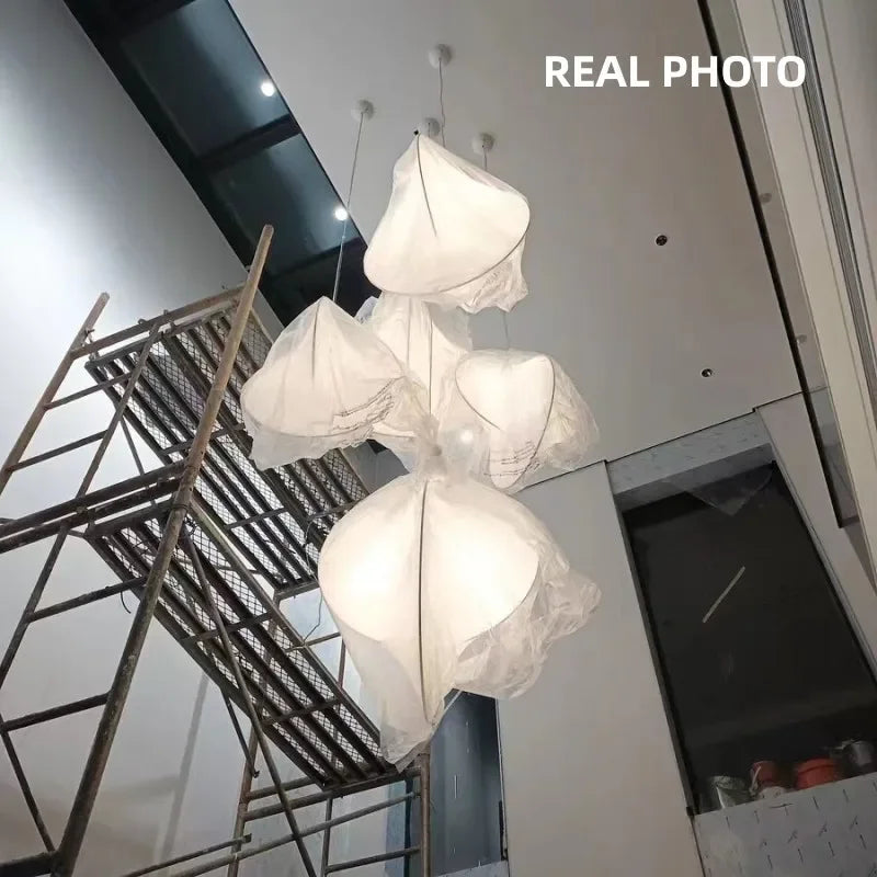 Afralia™ Wabi Sabi Silk Pendant Lights: Stylish Indoor Lighting Chandelier for Dining Room & Loft