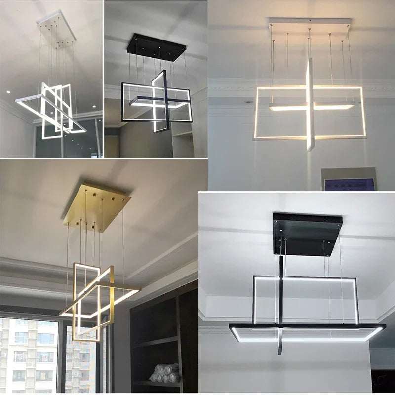 Afralia™ LED Rectangle Pendant Lights for Dining Room and Kitchen