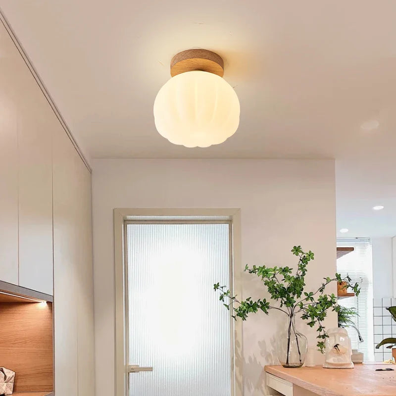 Afralia™ Pumpkin Ceiling Lamp: Modern Nordic Indoor Lighting for Children's Bedroom & Home Aisle