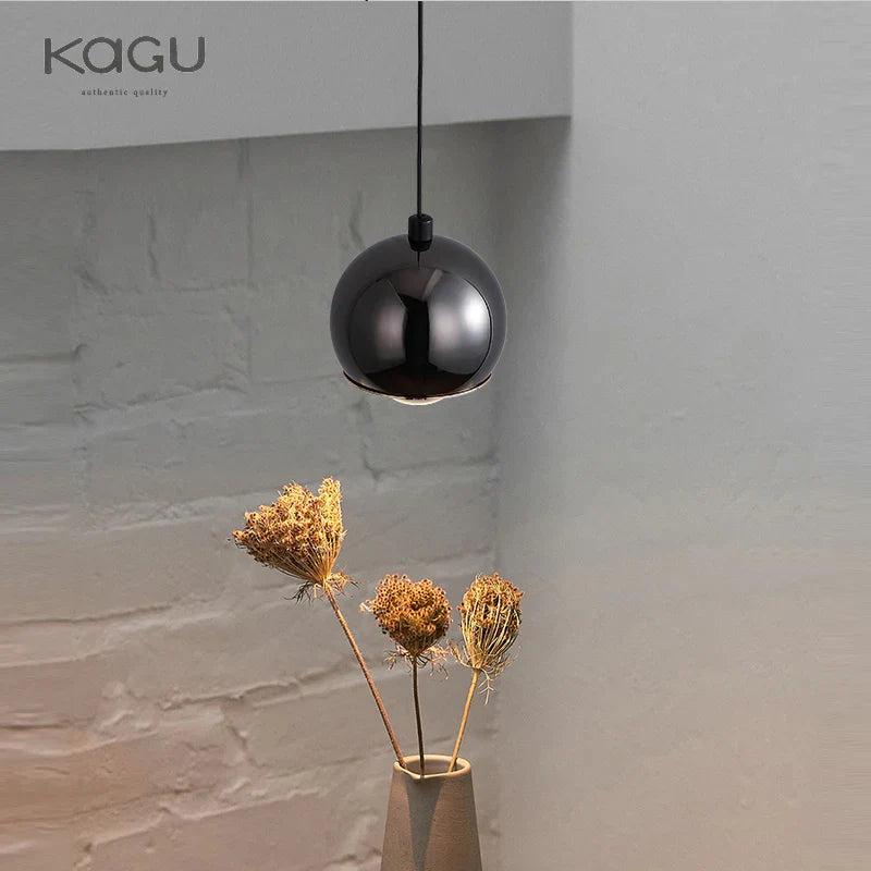 Afralia™ Gold Metal Luster Pendant for Bedside & Kitchen Island - Minimalist LED Hanging Light