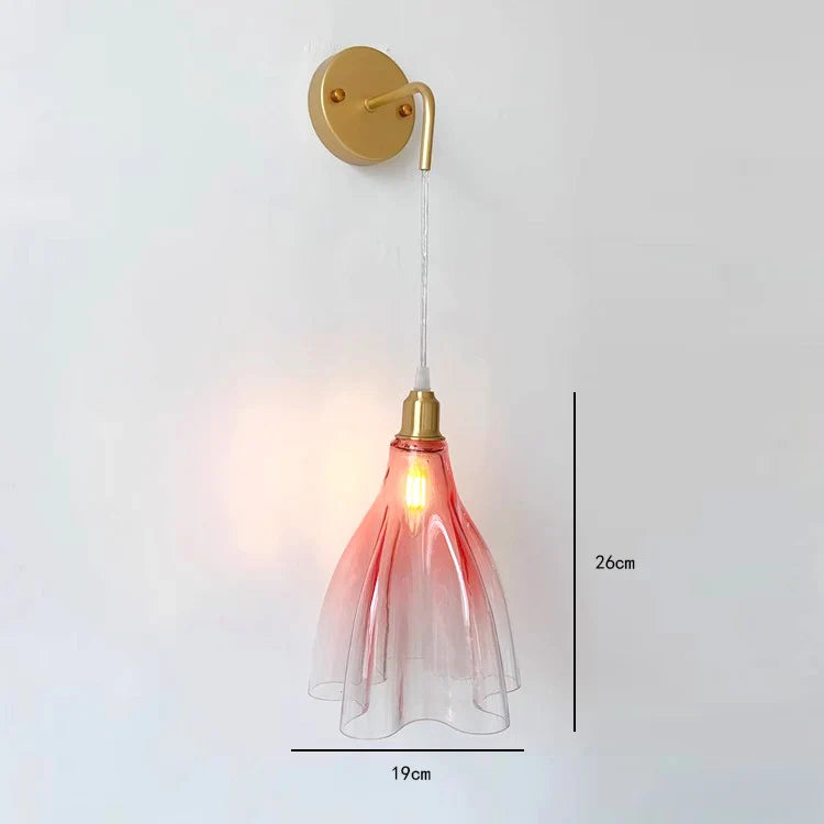 Afralia™ Pink Glass Chandelier LED Light Fixture for Ceiling Living Room Decor