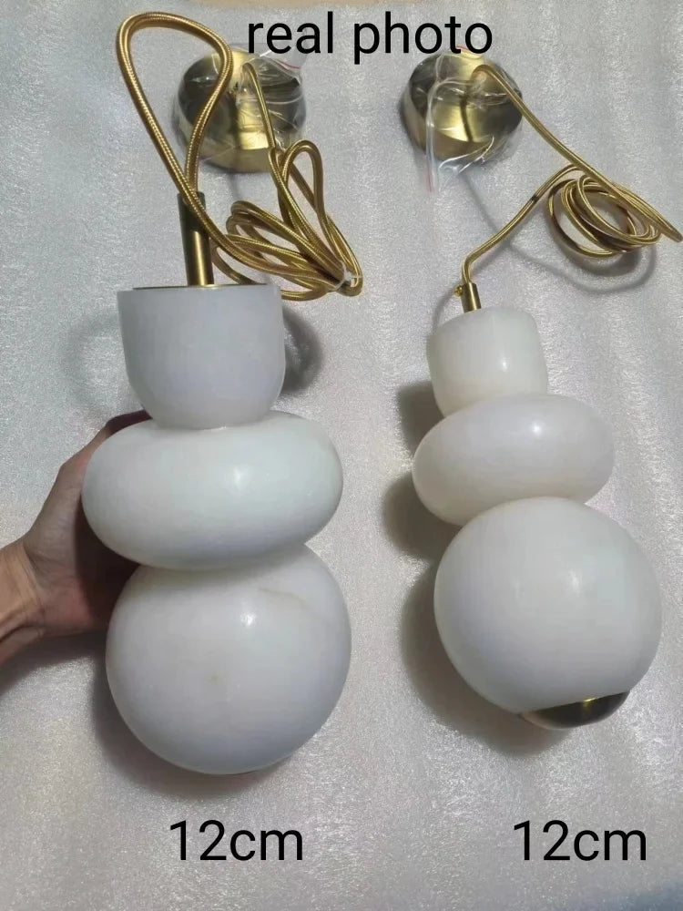 Afralia™ Spanish Marble LED Pendant Light for Modern Luxury Bedroom Decor