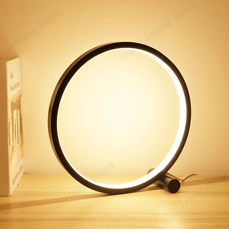 Afralia™ LED Circular Ring Table Lamp Dimmable Night Light