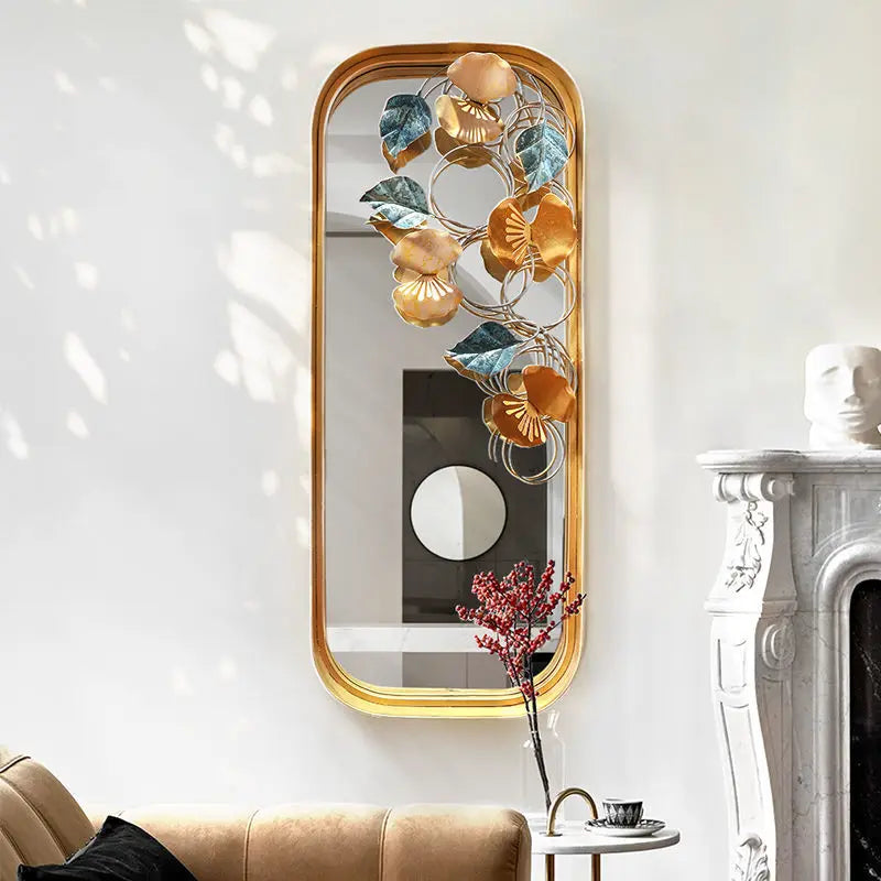 Afralia™ Petal Wall Decoration Mirror - Luxury Metal Door & Bedroom Decor