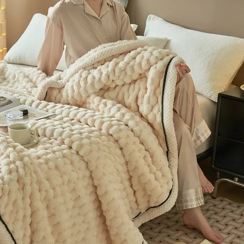 Afralia™ Cozy Flannel Fleece Blanket for Warm Autumn Winter Sleep