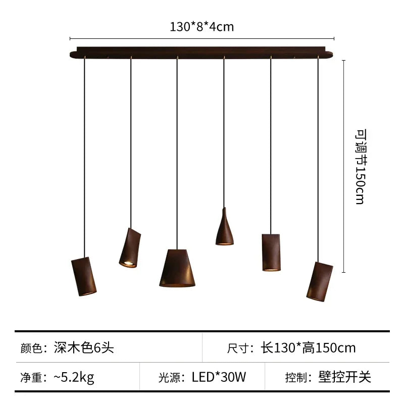 Afralia™ Nordic Wood Bedside Lamp LED Chandelier for Bedroom, Restaurant, and Bar Table