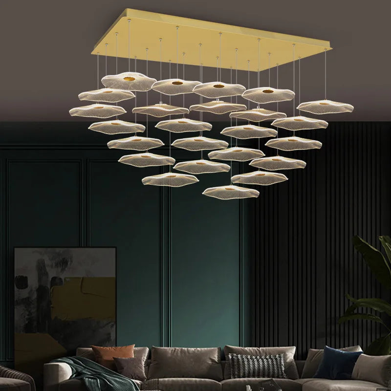 Afralia™ Lotus Leaf Nordic Chandelier for Elegant Home Decor