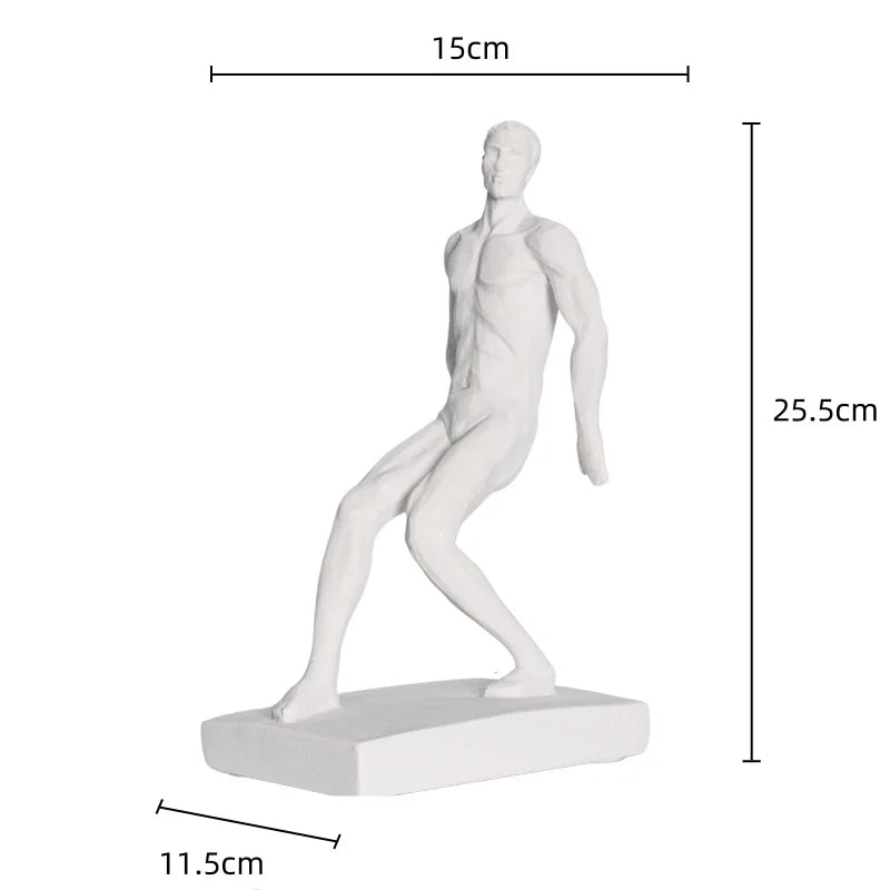 Afralia™ Nude Figure Sculpture Bookshelf Storage Rack Sports Decor Figurine
