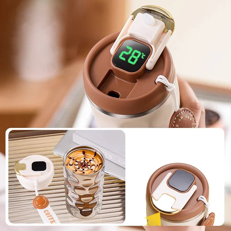 Afralia™ Smart Thermos Cup: One Key Temperature Display Vacuum Flask