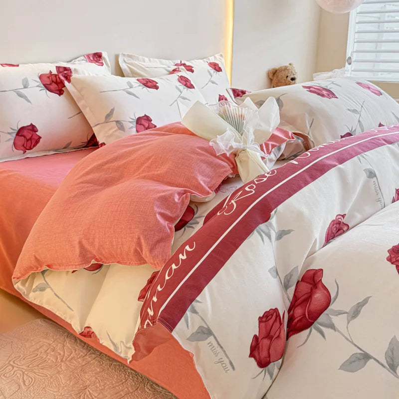 Afralia™ Romantic Flower Soft Bedding Set: Cozy & Breathable Comforter for Spring & Summer