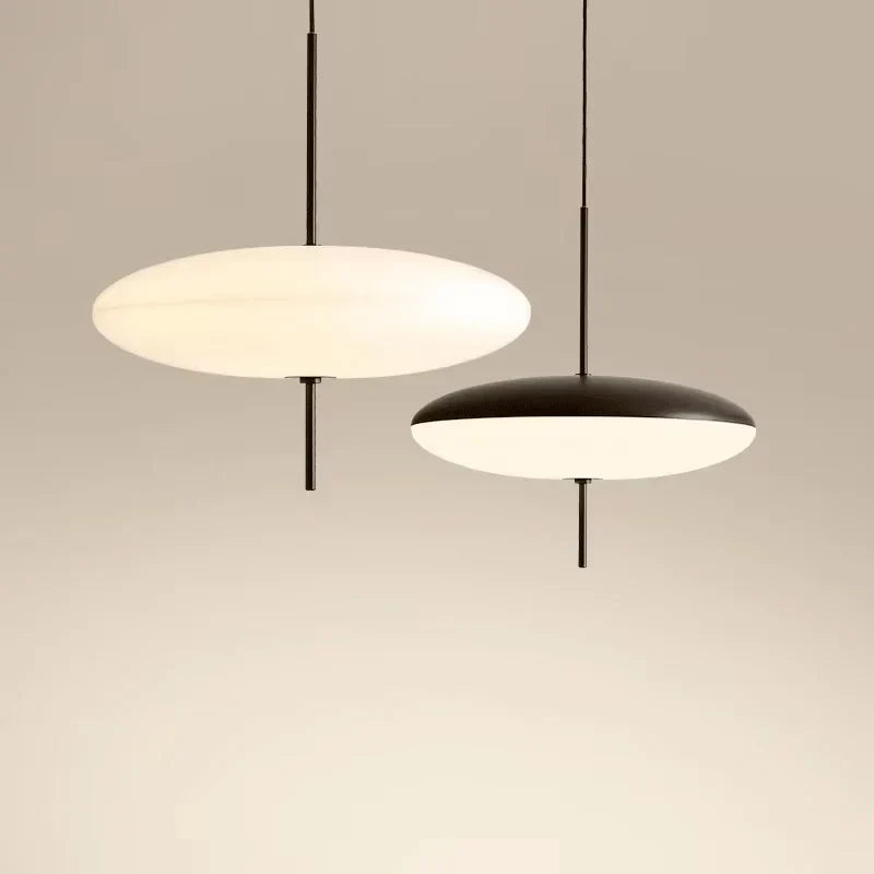 Afralia™ Modern UFO Pendant Lights LED Black White Hanging Lamps for Home and Bar
