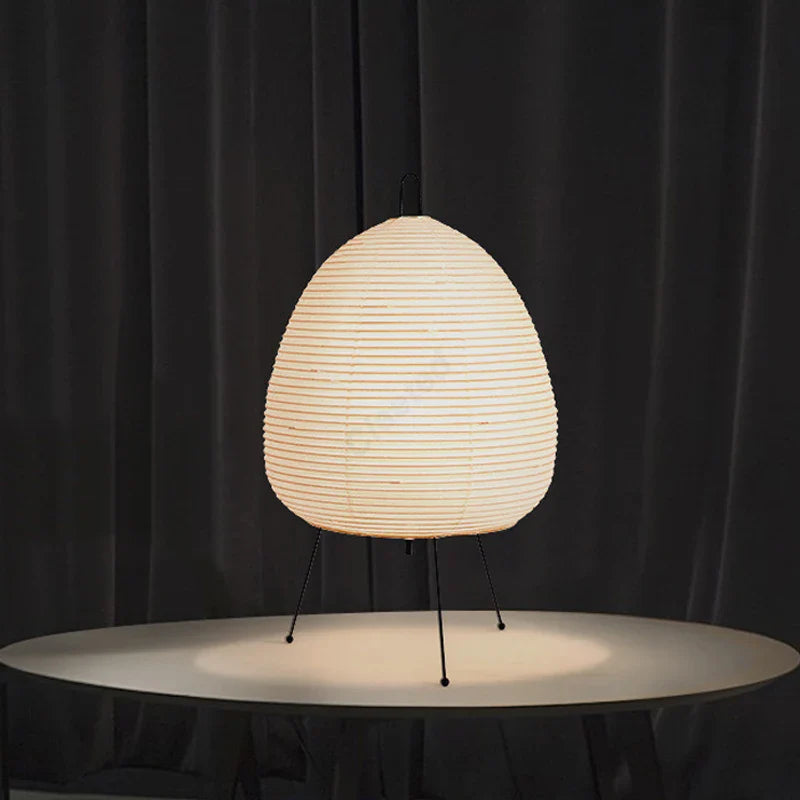 Afralia™ Akari Noguchi Table Lamp: Japanese Design Rice Paper Standing Light for Home & Bar Décor