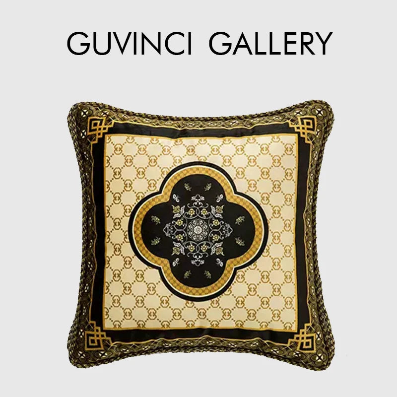 Afralia™ Luxury Cushion Cover: Black Gold Geometry Decorative Pillowcase