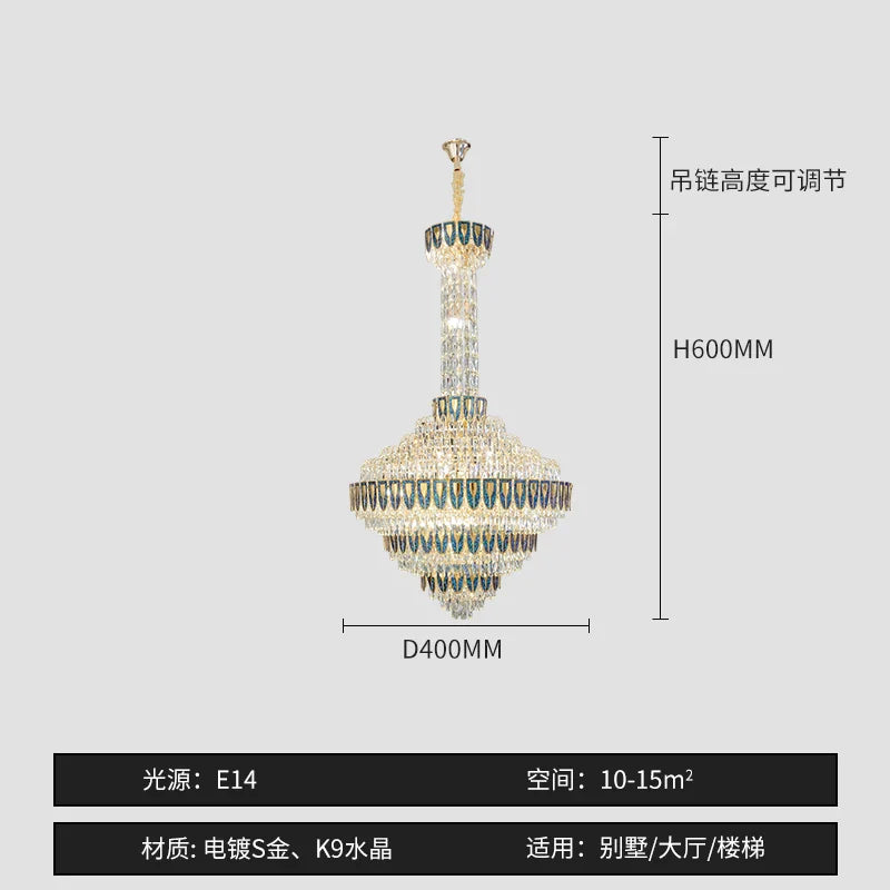 Afralia™ Crystal Chandelier for High-End Designer Duplex Living Room