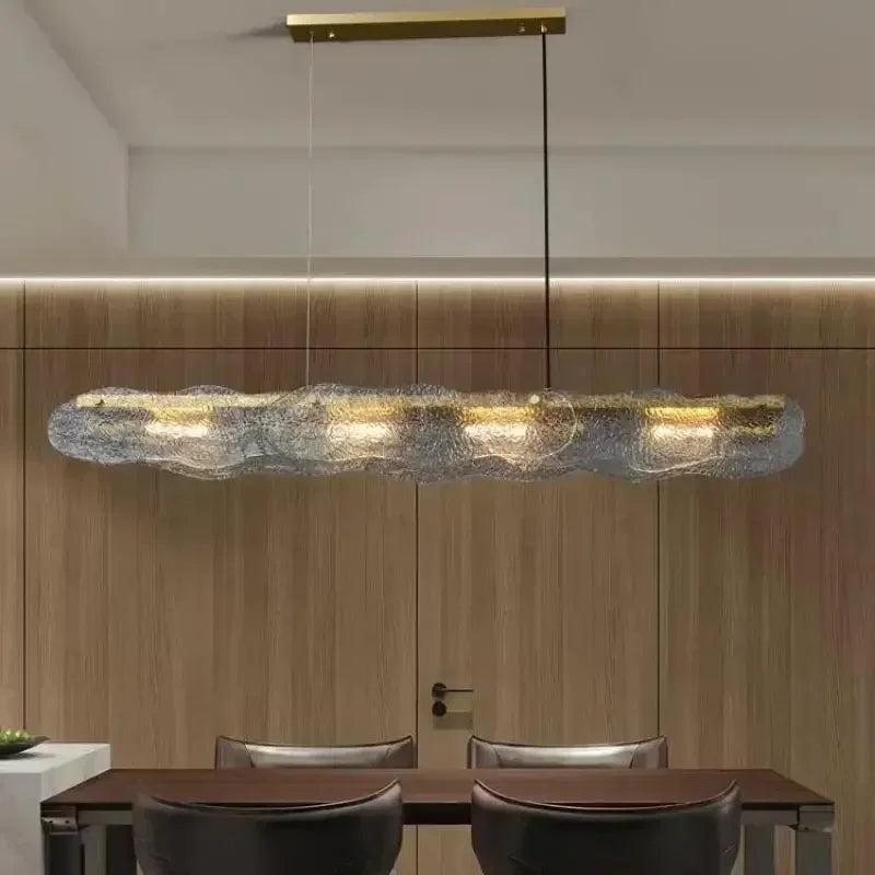 Afralia™ Water Ripple Glass Dining Chandelier: Modern Luxury LED Chandelier for Dining Room