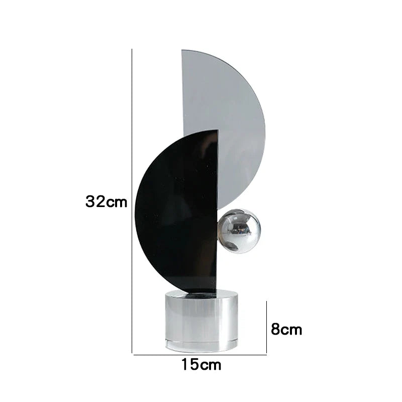 Afralia™ Geometric Crystal Ornaments Ring Sculpture Home Decor Figurines