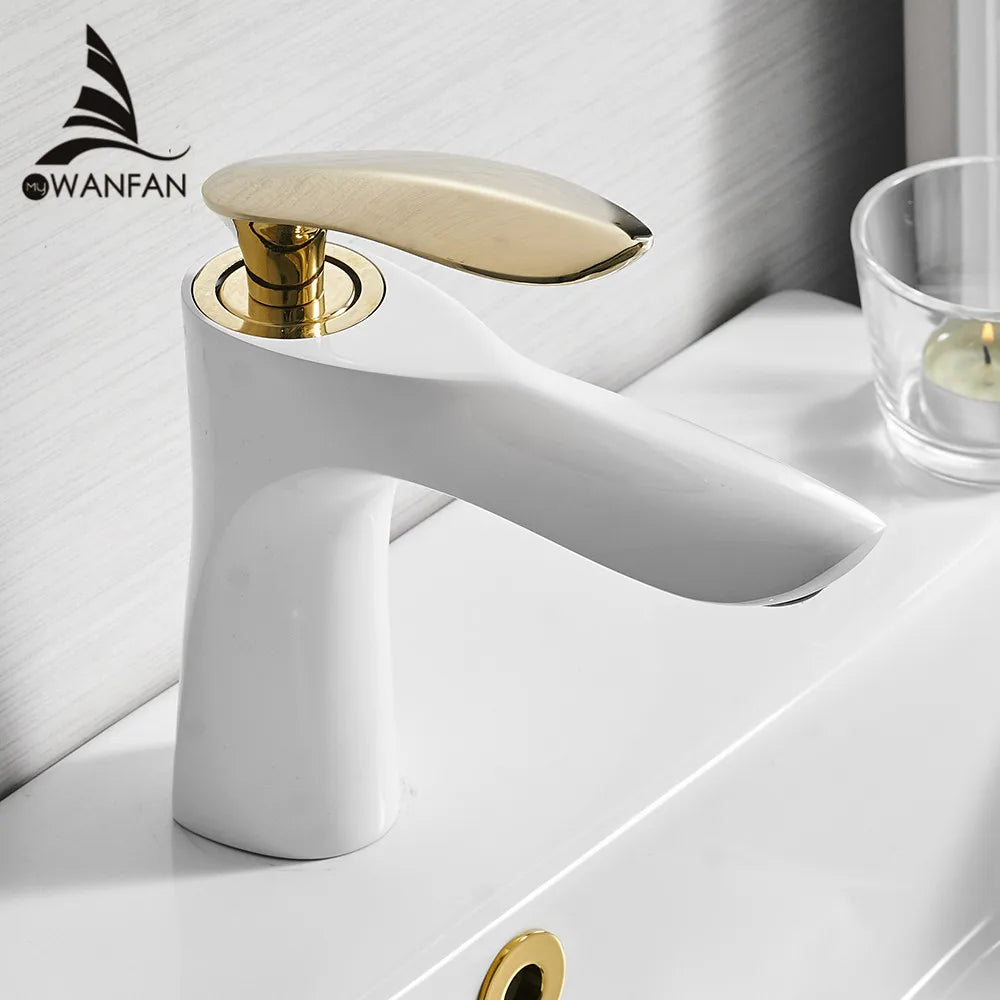 Afralia™ Chrome Brass Bathroom Basin Faucet Mixer Tap Deck Mount Tangilbe