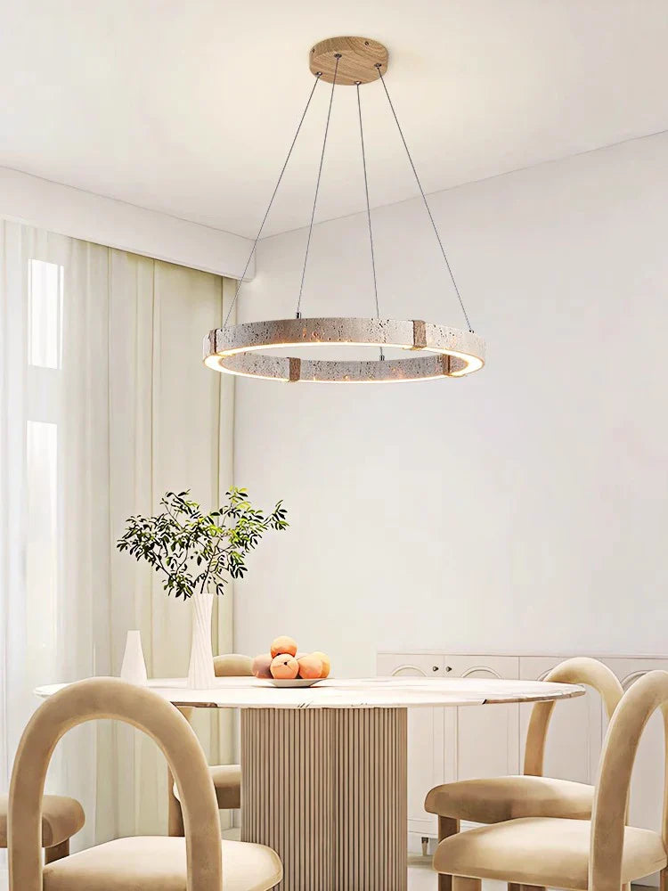 Afralia™ LED Stone Ring Chandelier - Trendy Design for Living & Dining Room