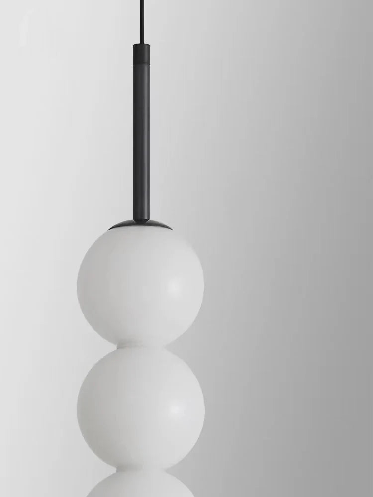 Afralia™ LED White Pearl Glass Pendant Lights for Kitchen Bar Decor - Bubble Hanging Lamp