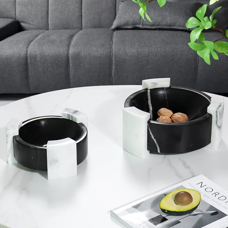 Afralia™ Marble Reception Tray: Luxury Fruit Bowl for Kitchen and Coffee Table Decor
