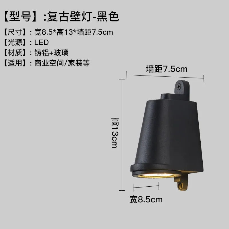 Afralia™ Vintage LED Wall Lamp Horseshoe Design, Waterproof, E27 for Bedroom, Cafe