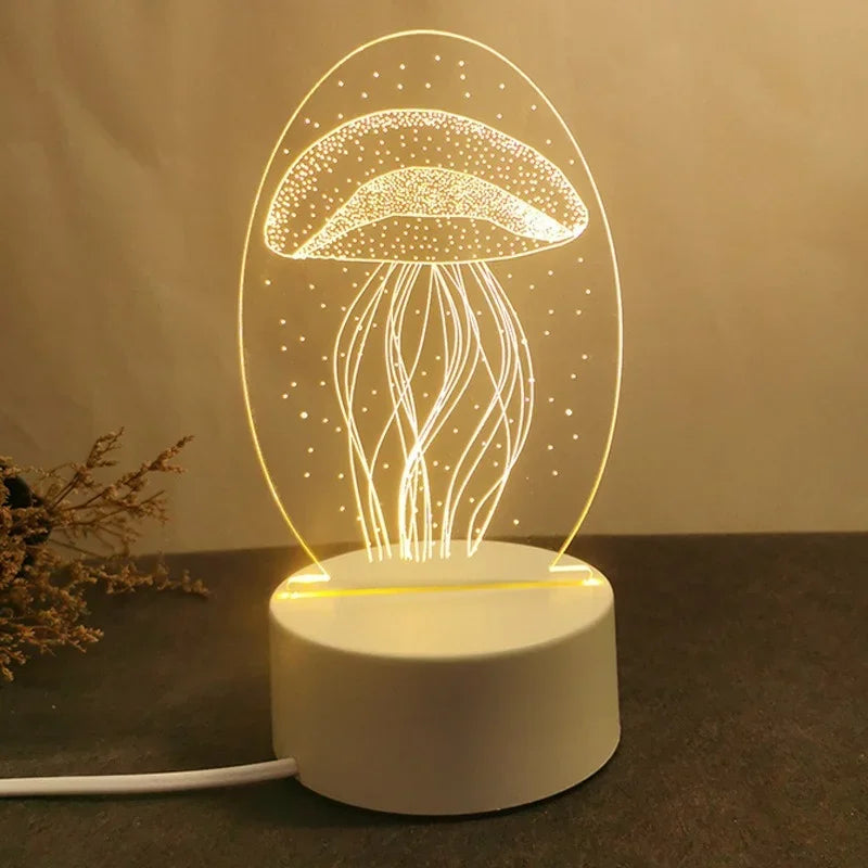 Afralia™ Romantic Love 3D Acrylic Led Night Light for Home Decor and Valentine's Day