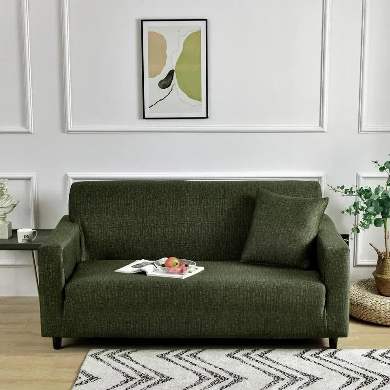 Afralia™ Colorful Block Sofa Covers: Stretchy Loveseat Sectionals, Couch, Chair Slipcover