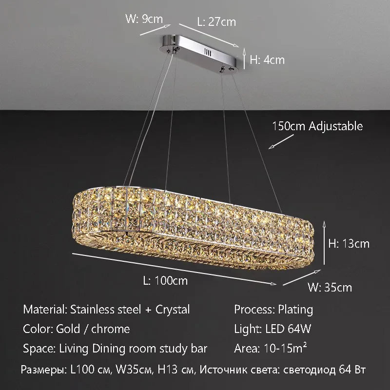Afralia™ Crystal LED Chandelier: Dimmable Ceiling Light for Luxury Living Room Decor