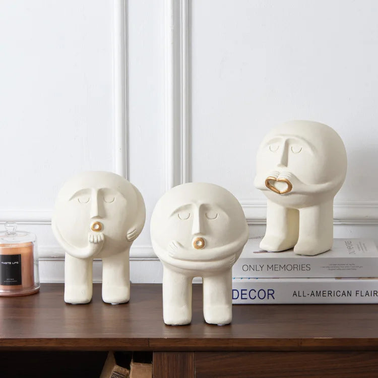 Afralia™ Resin Caring Person Figure Sculpture Home Decor Figurine