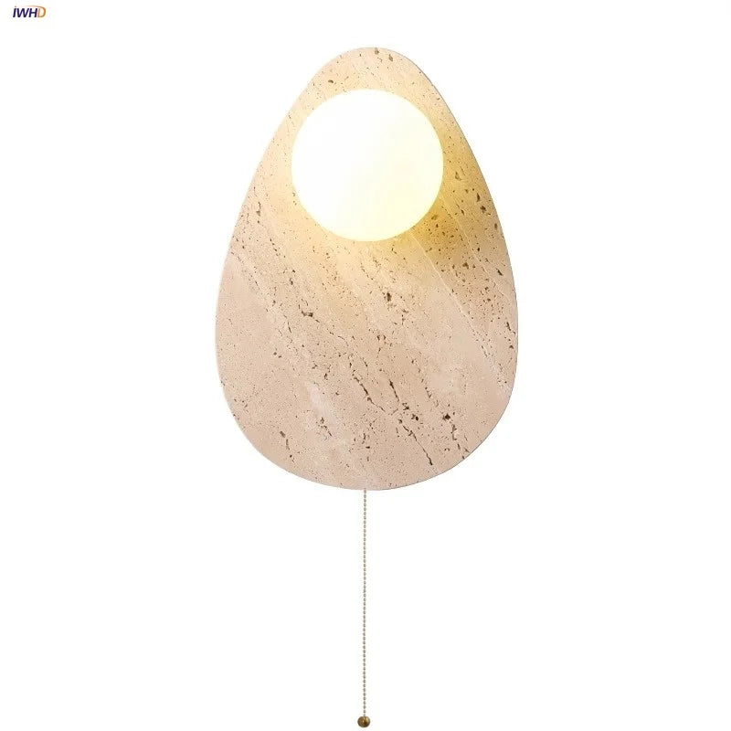 Afralia™ Yellow Travertine LED Wall Lamp - Modern Glass Stair Light